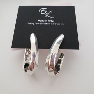 E&L Israel Sterling Silver Electroform Drop Earrings